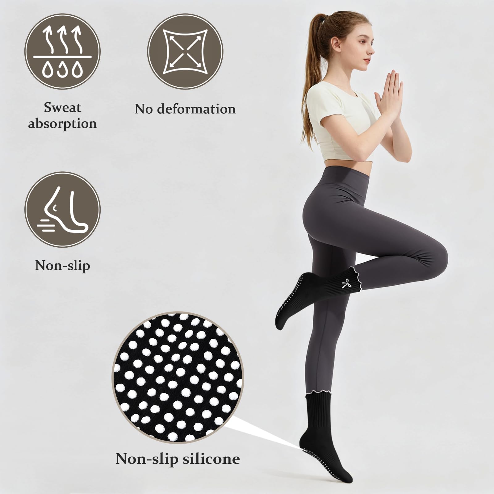 3 Pary Antypoślizgowych Skarpe – Pilates Yoga Hose recenzja i cena